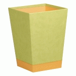 RHODIARAMA CORBEILLE À PAPIER SIMILI CUIR ITALIEN 27X27X32 CM - ANIS