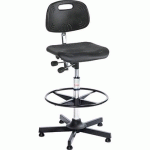 SIÈGE ATELIER CLASSIC - HAUT - PATIN - ACIER - NOIR - GLOBAL PROFESSIONAL SEATING