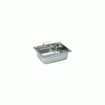 BAC GASTRONORME PLEIN INOX - AVEC ANSES ESCAMOTABLES - GN 1/2 PROFONDEUR 15 CM