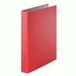 CLASSEUR 2 ANNEAUX CARTON PLASTIFIÉ A4 DOS 4 CM ROUGE