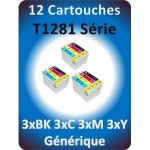 EPSON PACK DE 12 CARTOUCHES T128X GÉNÉRIQUES