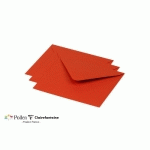 PAQUET DE 20 ENVELOPPES POLLEN 125X138MM 120G/M² - ROUGE CORAIL - LOT DE 4