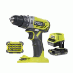 PERCEUSE À PERCUSSION SANS FIL 18V ONE+™ + 2 BATTERIES 2AH ET 31 ACCESSOIRES - R18PD2-220SA31 RYOBI
