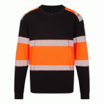 PORTWEST FR737 SWEATSHIRTPW3 MODAFLAME HV CLASSE 1 ORANGE/NOIR - TAILLE XXL