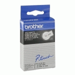 RUBAN LAMINÉ BROTHER 12 MM TC 201 BLANC ÉCRITURE NOIRE