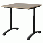 TABLE MALIBU 80X80 T3/T6 DL ST ABS CHÊNE 1146/NOIR 9005 - MANUTAN EXPERT