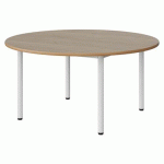 TABLE MALIBU Ø 120 T3 4P STRA ALAISÉ CHÊNE 1146/BLC 9016