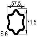 TUBE S6 ETOILE 57,5X71,5X5 LG.810MM