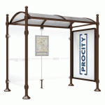 ABRI BUS PROVINCE 2.50 VITRINE 1 BARD LAT. BOULE MARRON 8017 - PROCITY