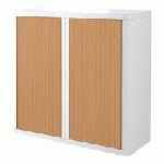 ARMOIRE À RIDEAUX DÉMONTABLE EASYOFFICE 104 X 110 CM CORPS BLANC - RIDEAU HÊTRE