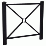 BARRIÈRE PAGODE 1.08 M - 2 POMMEAUX NOIRS - ZINC NOIR 9005 - PROCITY
