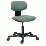 CHAISE DE BUREAU ZERTY TISSU VERT - DOSSIER BAS - SANS ACCOUDOIRS - MÉCANISME HAUT/BAS - PIEDS NOIR