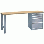 ÉTABLIS GRIS 1500X800X850 CAP. 1500KG ET 4 TIR. 75KG - LISTA