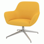 FAUTEUIL CITY DOSSIER BAS PIED ALU TISSU SAFRAN - QUADRIFOGLIO