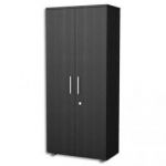 MT INTERNATIONAL ARMOIRE HAUTE CONCEPT PORTES PLEINES 80X180X43 CM NOIR FRÊNE