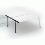 PÔLE DE 2 BUREAUX ECLA BLANC L 180 X P 80 CM PIÈTEMENT MÉTAL ANTHRACITE - ÉLÉMENT SUIVANT