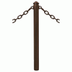 POTELET PROVINCE Ø76 MM CHAINES 2 ANNEAUX AGORA MARRON 8017 - PROCITY