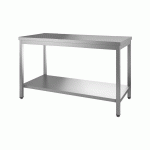 TABLE DE TRAVAIL ECO EN INOX AVEC ÉTAGÈRE BASSE 20 X 6