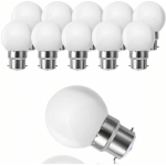 AMPOULE LED À BAÏONNETTE B22 3W,AMPOULE MINI GLOBE GOLFBALL B22 G45,BLANC CHAUD 3000K,180LM,ÉQUIVALENT AMPOULES 20W,NON DIMMABLE,LOT DE 10