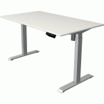 BUREAU RÉGLABLE MOVE 1 - ARGENT - 140X80 CM - BLANC - KERKMANN