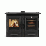 CUISINIÈRE À BOIS EN FONTE ÉMAILLÉE 12 KW - NOIR VITRIFIÉ - ALASKA.16 LA NORDICA EXTRAFLAME