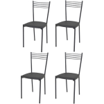 T M C S - TOMMYCHAIRS - SET 4 CHAISES ELEGANCE POUR CUISINE, BAR ET SALLE À MANGER, ROBUSTE STRUCTURE EN ACIER PEINDRÉ EN COULEUR GRIS FONCÉ ET