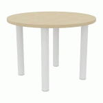 TABLE DE RÉUNION 4 PIEDS Ø 120 CM CHÊNE/BLANC - QUADRIFOGLIO