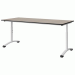 TABLE MALIBU 180X80 T3/T6 DL ST ANTIB ACACIA/NOIR BLC 9016 - MANUTAN EXPERT