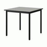 TABLE MALIBU 80X80 T5 4P STRA ISOS GRIS 1400/NOIR NOIR 9005