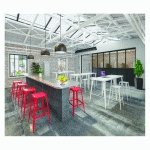 TABOURET HAUT BISTRAU - ROUGE - LOT DE 2