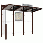 ABRI BUS CONVIVIALE 3 M BARDAGE GAUCHE - MARRON 8017 - PROCITY