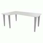 BUREAU EVIDENCE ASYMÉTRIQUE 180X120 RETOUR G BLANC/ALU - VINCO