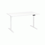 BUREAU RÉGLABLE EN HAUTEUR ÉLECTRIQUE BLANC ECLA ERGO PREMIUM 140 X 80 CM PIEDS BLANC