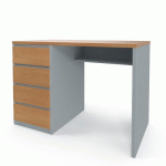 BUREAU VIVA AVEC TIROIRS À GAUCHE 110 X 76 X 60 CM HÊTRE / GRIS