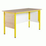 CHAIRE DE PROFESSEUR, PLATEAU HÊTRE, CHANTS PLAQUÉS, PIÈTEMENT JAUNE - MANUTAN COLLECTIVITÉS