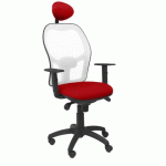 CHAISE JORQUERA EN MAILLE BLANCHE AVEC APPUI-TÊTE FIXE ET ASSISE BALI - ROJO