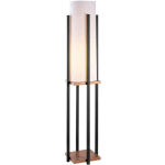 LAMPADAIRE ULKODY 130CM MÉTAL NOIR ET CUIVRE ET TISSU BLANC - BLANC