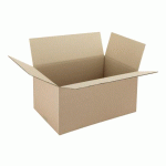 LOT DE 25 - CARTON CAISSE AMÉRICAINE KRAFT BRUN SIMPLE CANNELURE L 45 X L 31 X H 24 CM