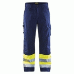 PANTALON HAUTE VISIBILITÉ MARINE/JAUNE FLUORESCENT TAILLE 44 - BLAKLADER