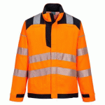 PORTWEST FR722 VESTE DE TRAVAIL MODAFLAME PW3 HV ORANGE/NOIR - TAILLE L