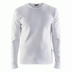 T-SHIRT MANCHES LONGUES COL ROND BLANC TAILLE M - BLAKLADER
