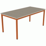 TABLE CARÉLIE 160X80 T5 STRAT POLY. ÉRABLE GOT. BEIGE/PAPAYE - MOBIDECOR