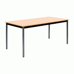 TABLE POLYVALENTE RECTANGLE - L. 160 X P. 80 CM - PLATEAU HETRE - PIEDS GRIS