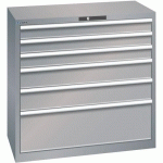 ARMOIRE GRIS PIGEON 1023X572X1000 AVEC 6 TIR. 200KG - LISTA