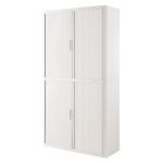 ARMOIRE POLYSTYRÈNE EASYOFFICE - A RIDEAUX - L. 110 X H. 204  CM - CORPS BLANC  - RIDEAUX BLANC