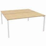 BUREAU BENCH L.160XP.163CM IDEA PIED 01 CHÊNE/BLANC - QUADRIFOGLIO