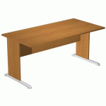 BUREAU DROIT PIEDS L FAST - 160 CM - AULNE - AULNE/ALU