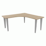 BUREAU EVIDENCE SYMÉTRIQUE 160X160 CHÊNE NATUREL/ALU - VINCO