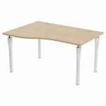 BUREAU NOGA VAGUE GAUCHE 140 X 100 CM CHÊNE BLANC