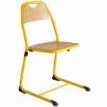 CHAISE ETUDE APPUI SUR TABLE T4 PIÈTEMENT JAUNE - MANUTAN COLLECTIVITÉS